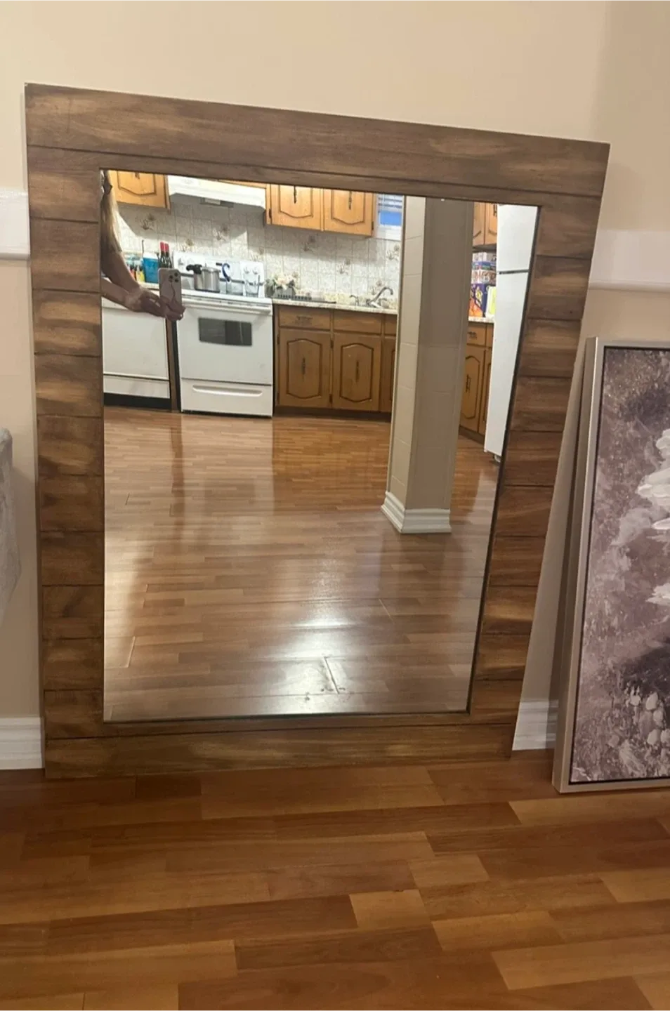 Wood Framed Wall Mirror image indicator(3)