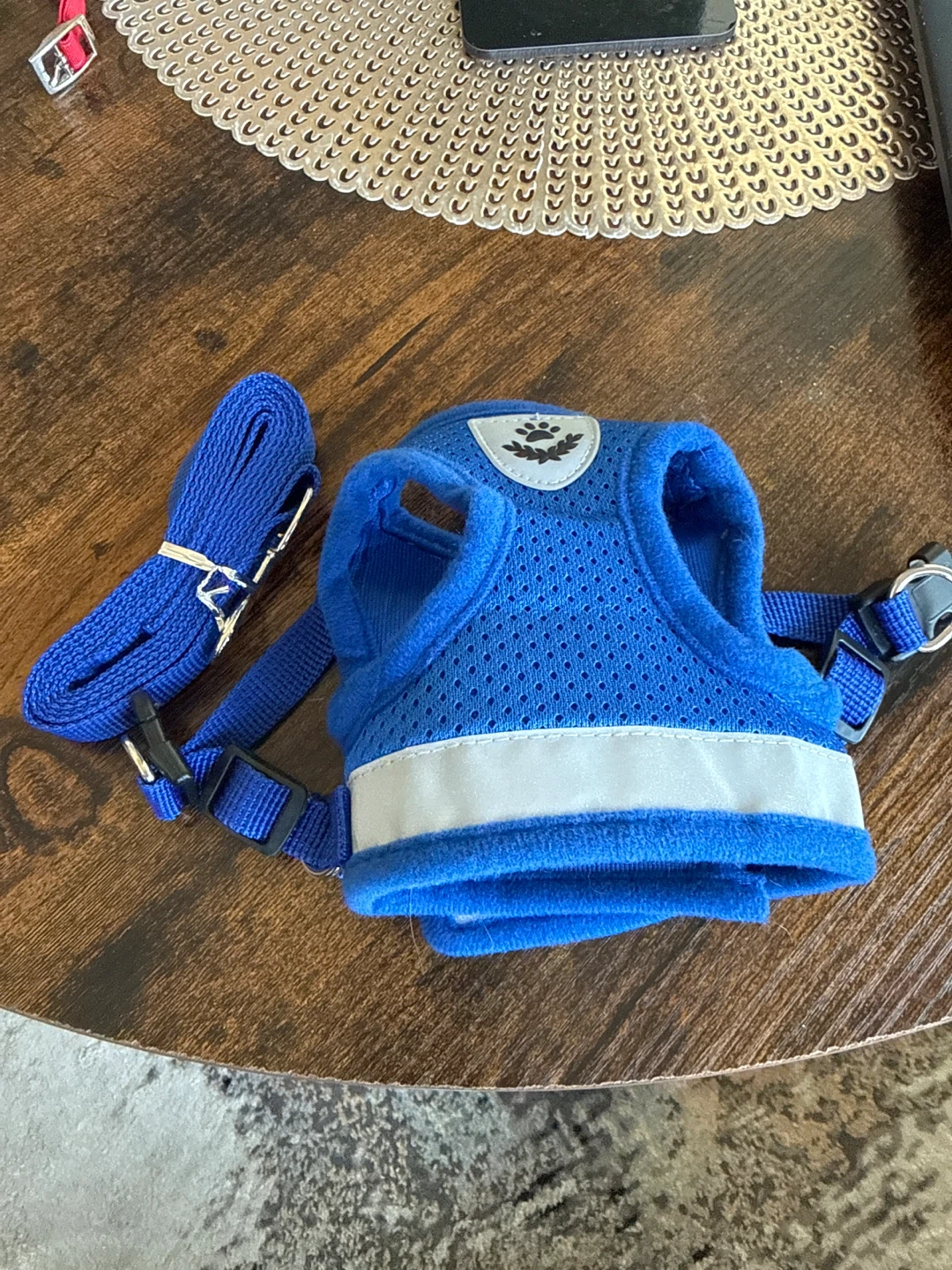 Blue Cat/Dog Harness with Leash