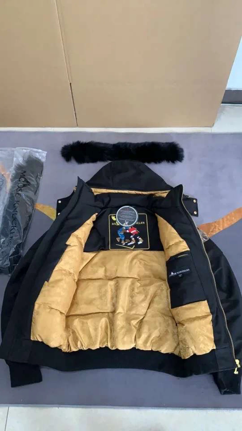 Moose Knuckles Black Down Bomber Jacket - photo 2