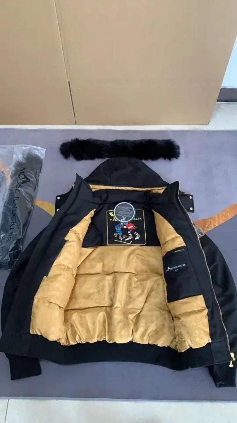 Moose Knuckles Black Down Bomber Jacket image indicator(2)