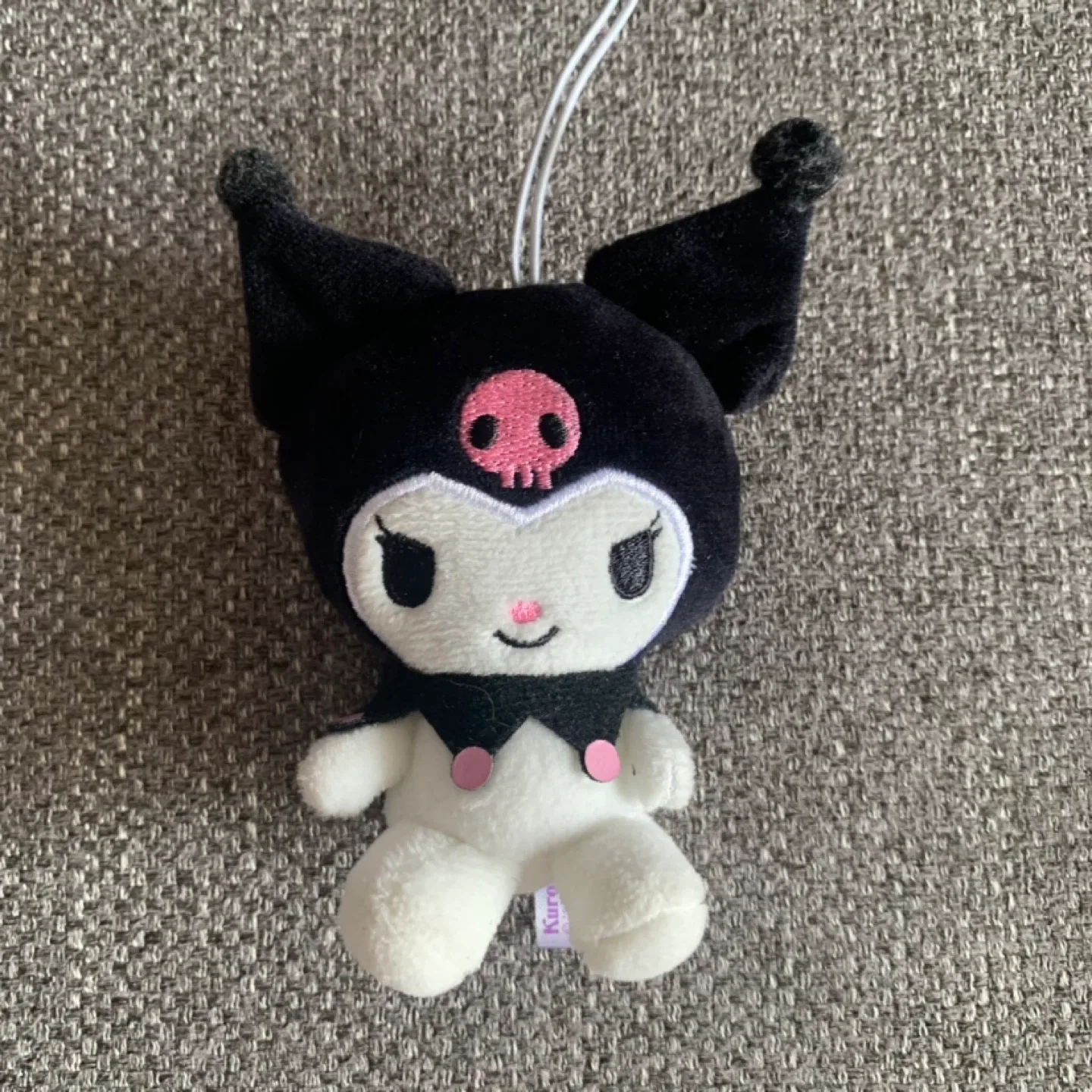 Japan 12cm Sanrio Kuromi plush hanger keychain thumbnail