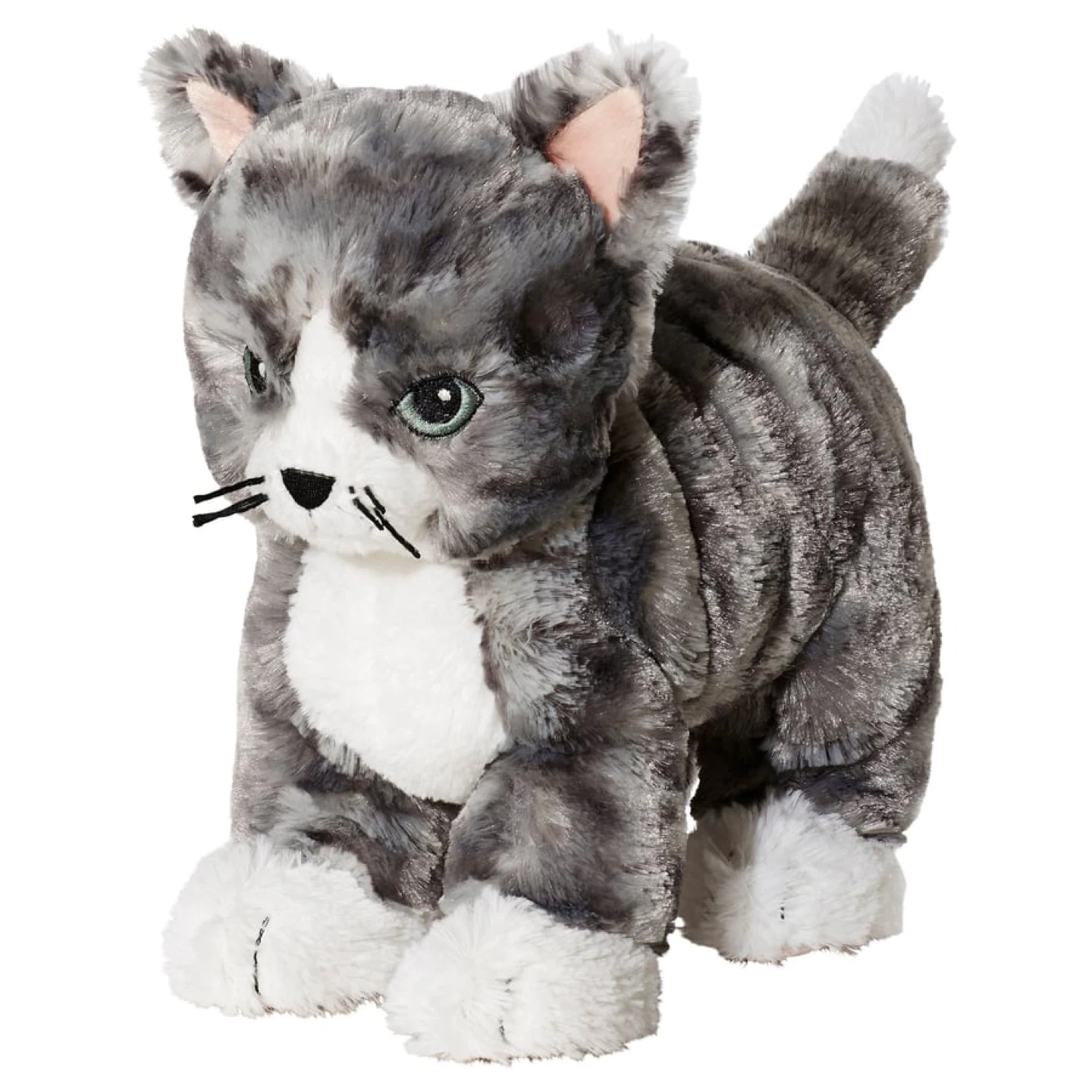 IKEA LILLEPLUTT Soft toy, cat gray/white