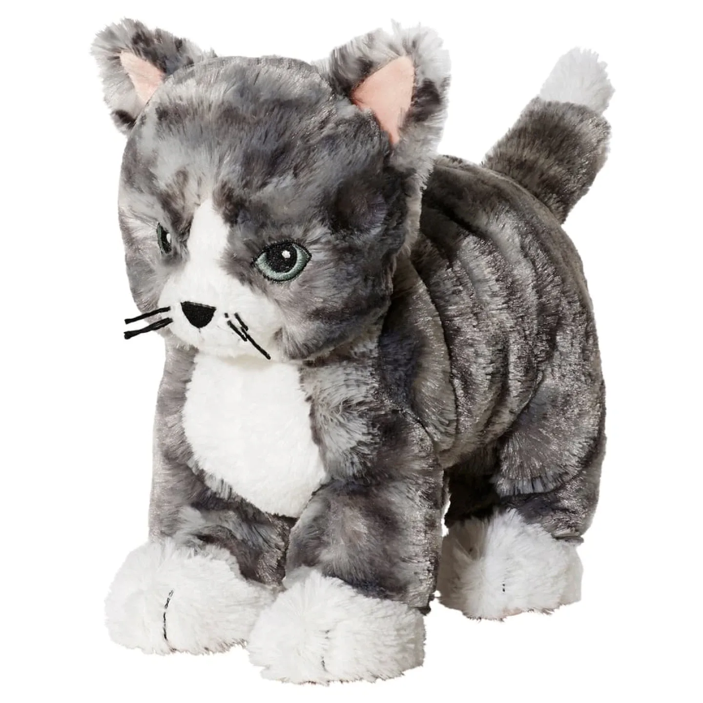 IKEA LILLEPLUTT Soft toy, cat gray/white thumbnail