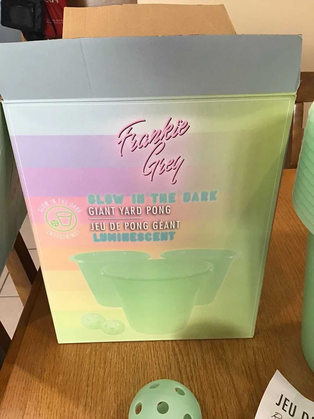 Frankie Grey Glow in the Dark Giant Yard Pong image indicator(4)