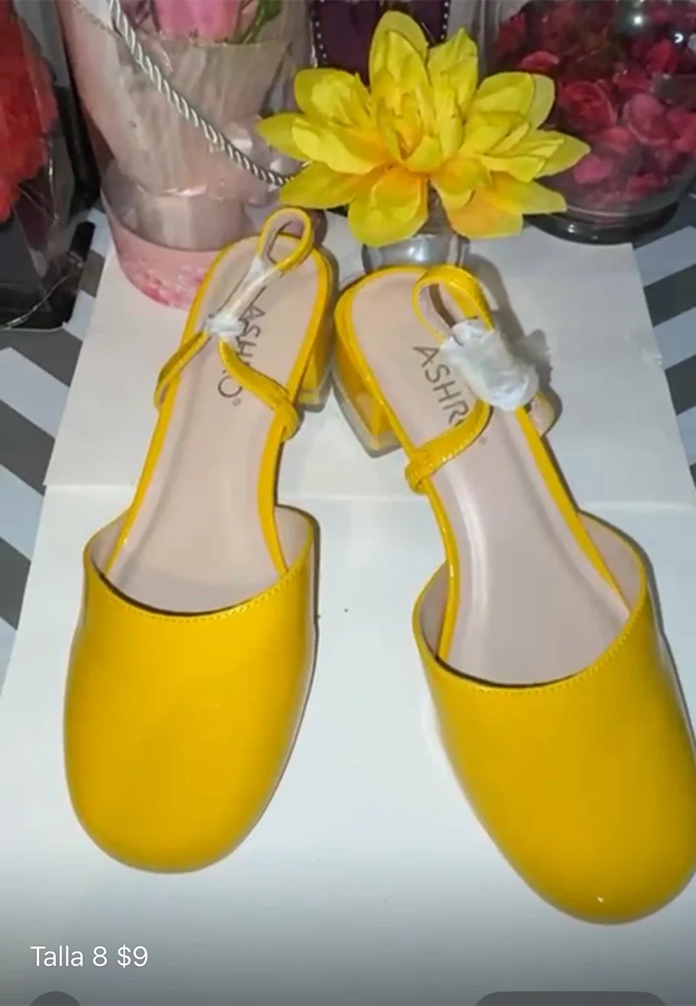 ASHRO. Yellow Heels - Size 8 thumbnail