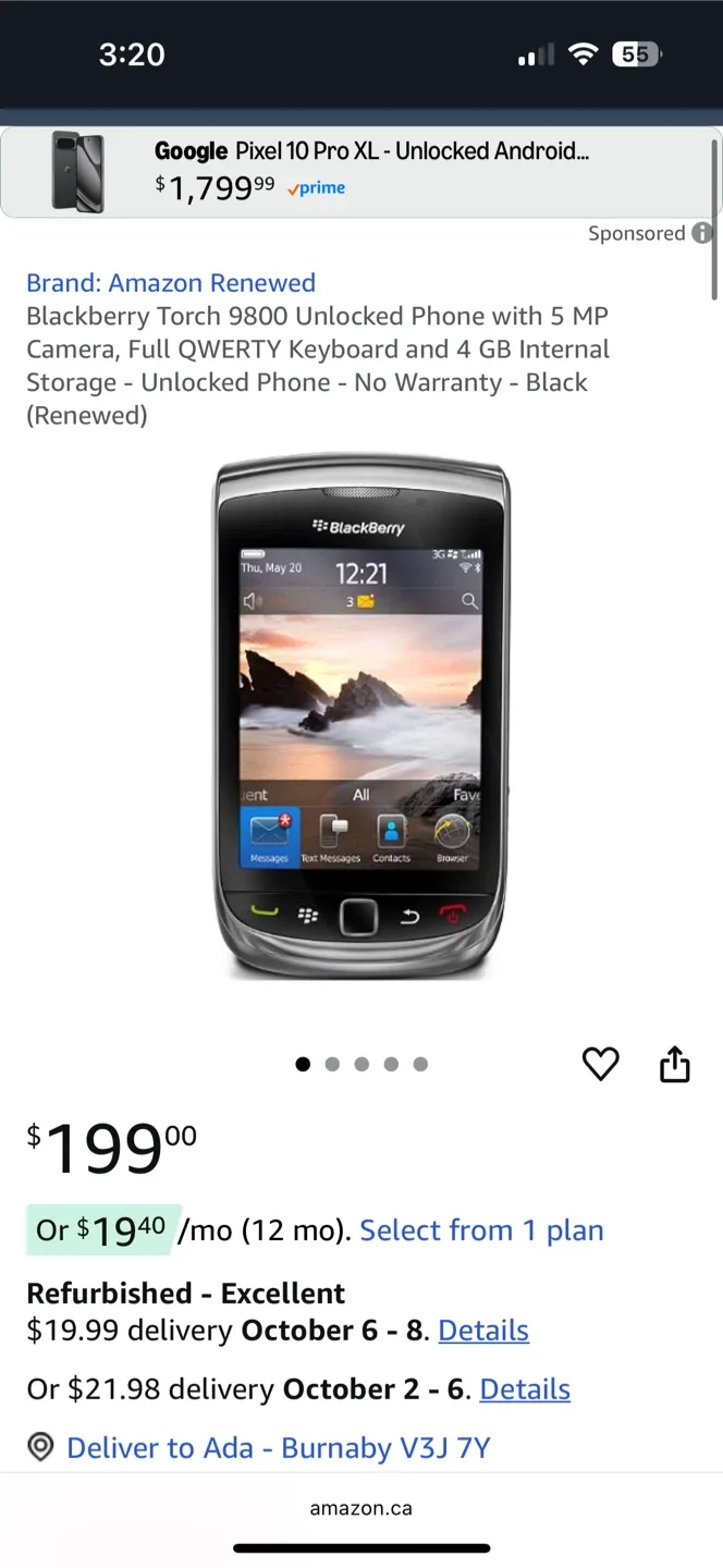 BlackBerry Torch 9800 Smartphone (unlocked, working phone) image indicator(6)