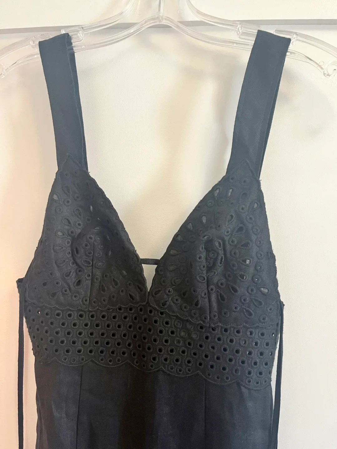 Linen embroidered dress NWT XS