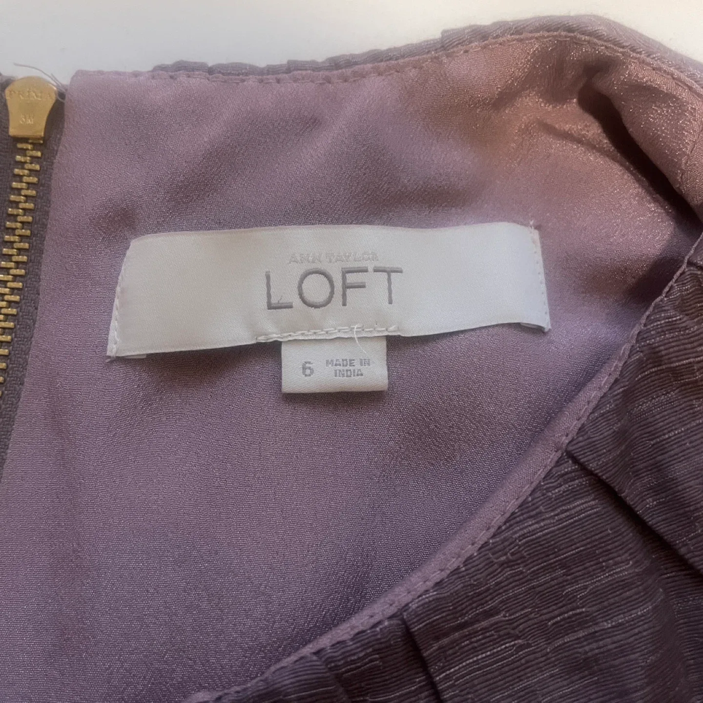 Ann Taylor LOFT Purple Sleeveless Sheath Dress Size 6 image indicator(6)