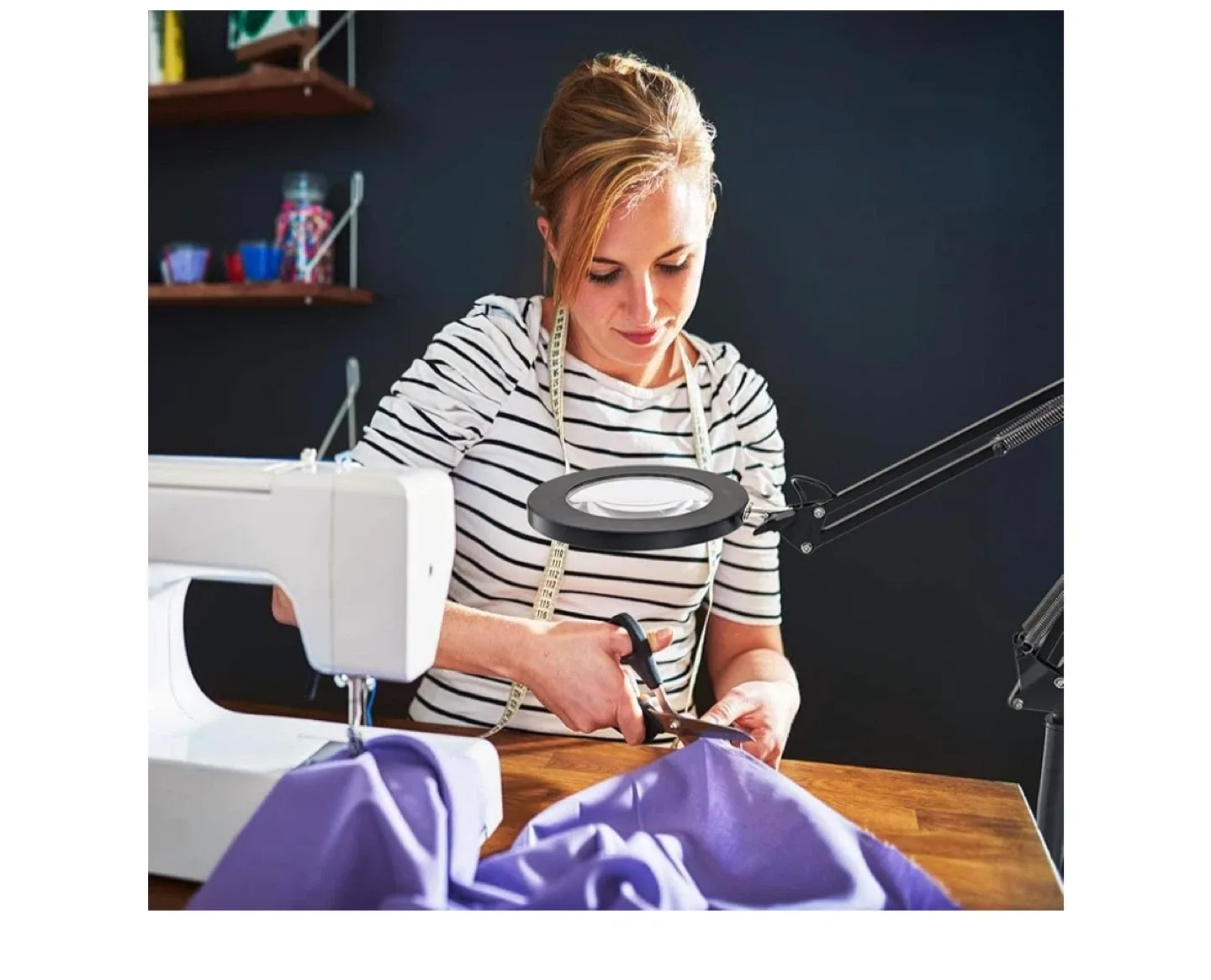 LED Magnifying Floor Lamp with Clamp image indicator(6)