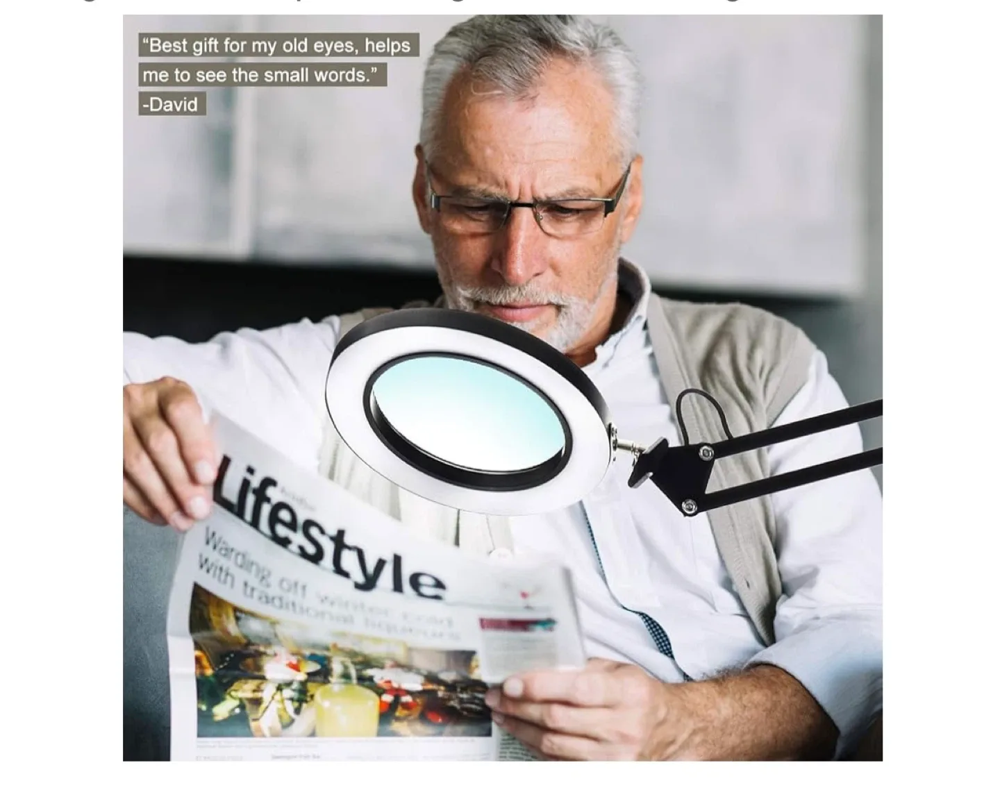 LED Magnifying Floor Lamp with Clamp image indicator(5)