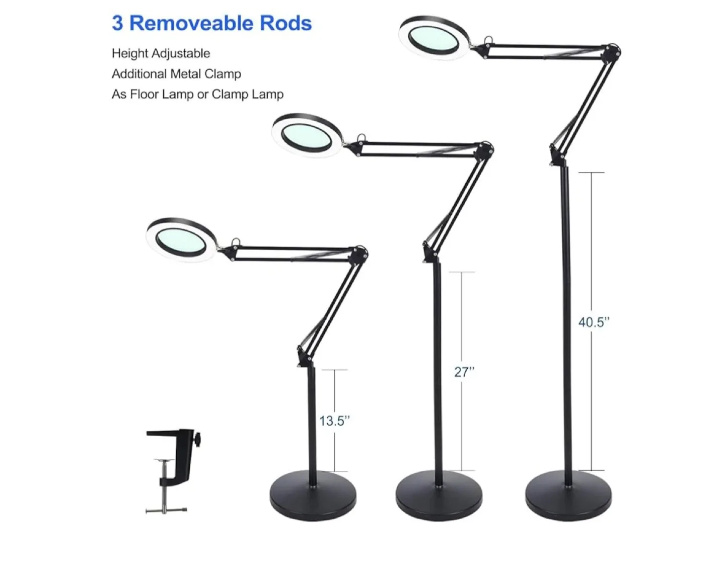 LED Magnifying Floor Lamp with Clamp image indicator(4)