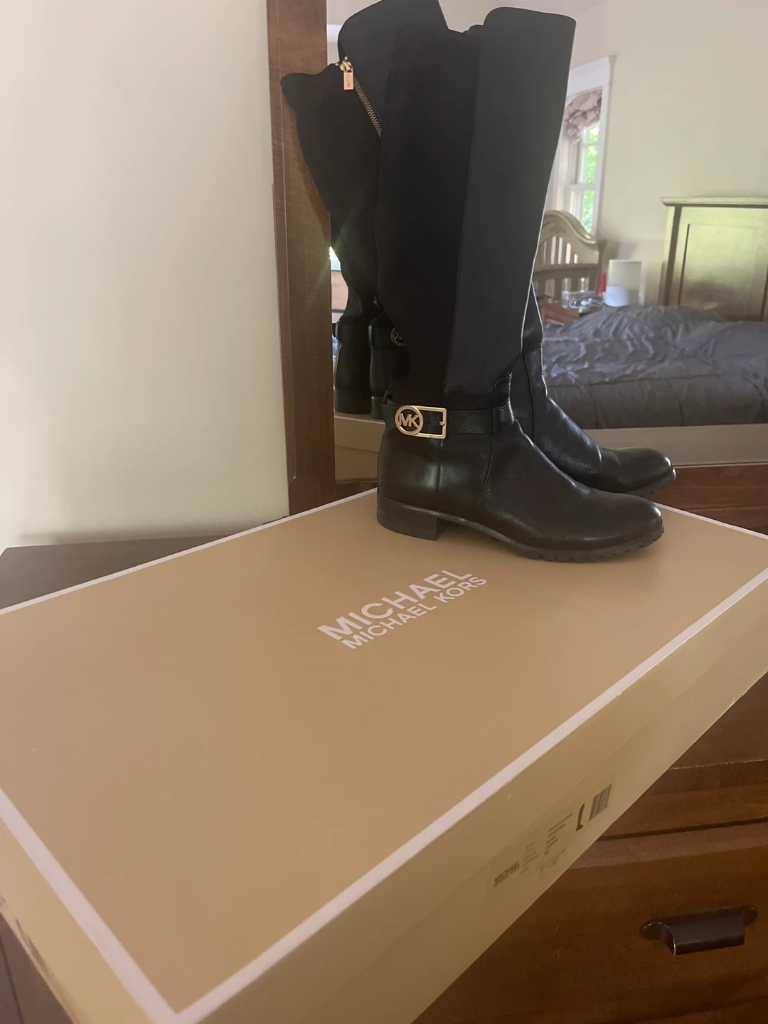 Michael Kors Black Leather Riding Boots - Size 8 - photo 2