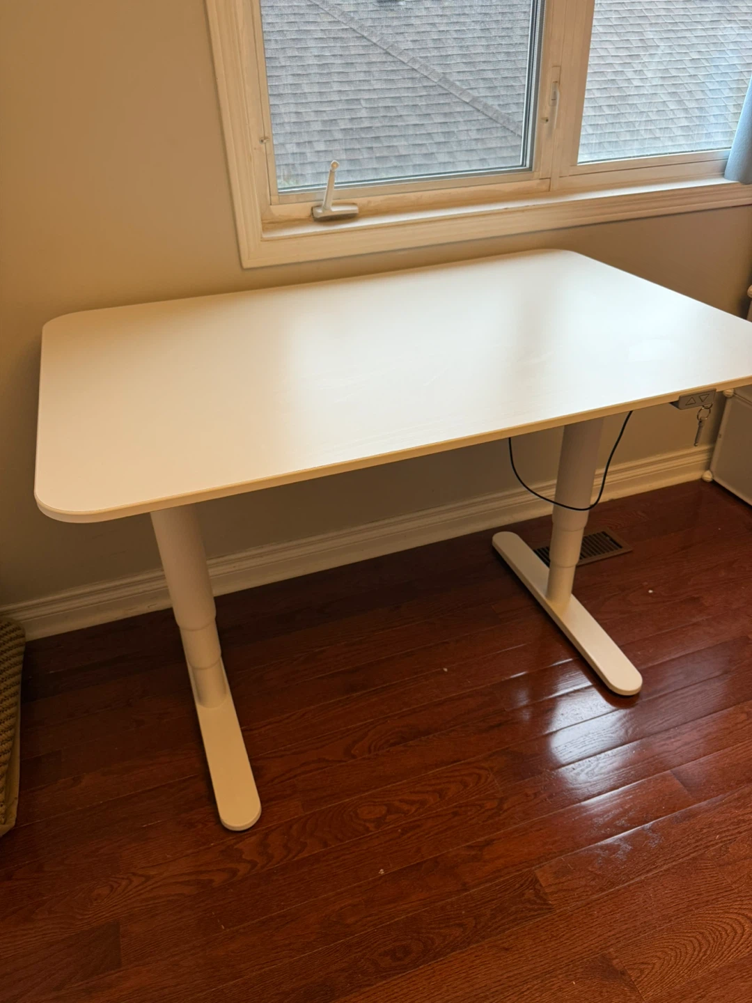 Adjustable Height White Standing Desk