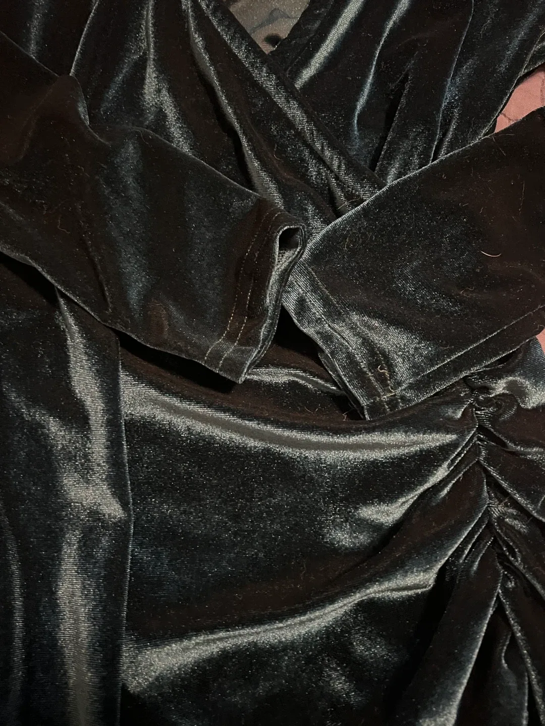 Green Velvet Dress - Size S image indicator(3)