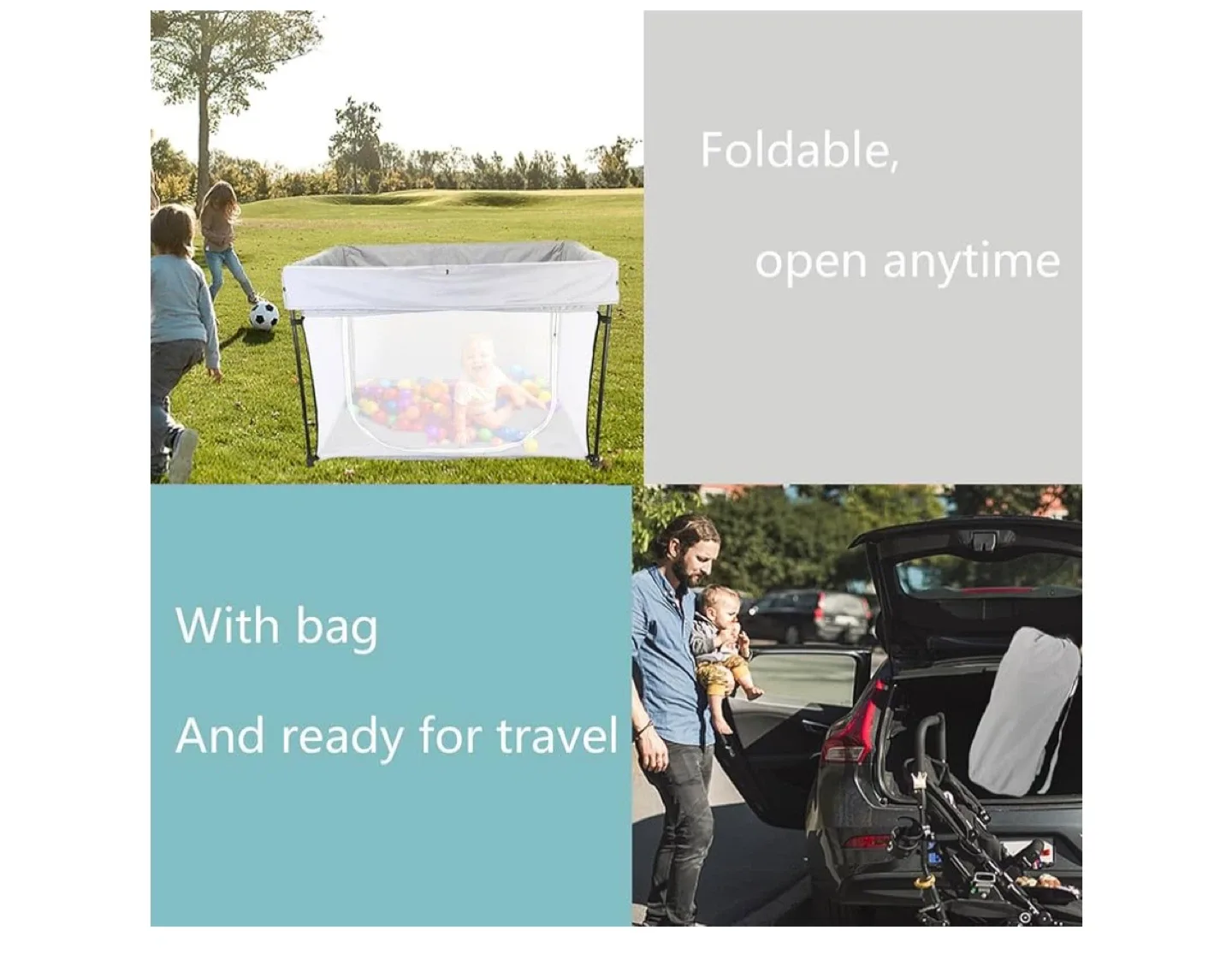 Foldable Square Playpen  with mat for Babies image indicator(5)