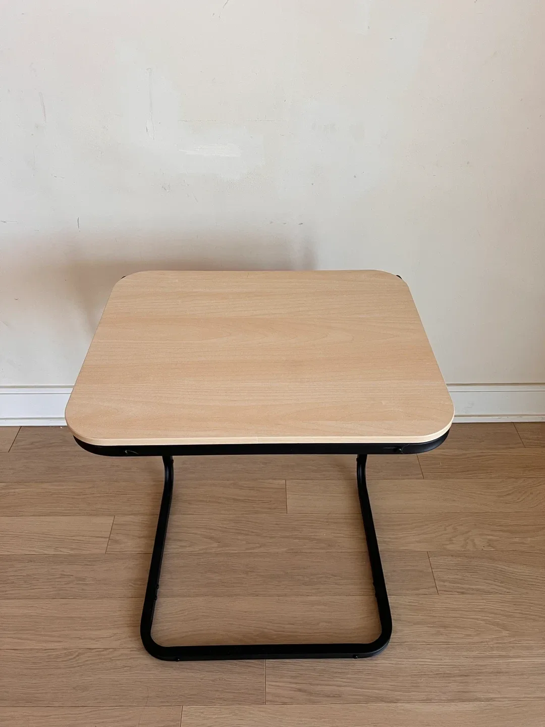 Light Wood & Black Metal Side Table image indicator(2)