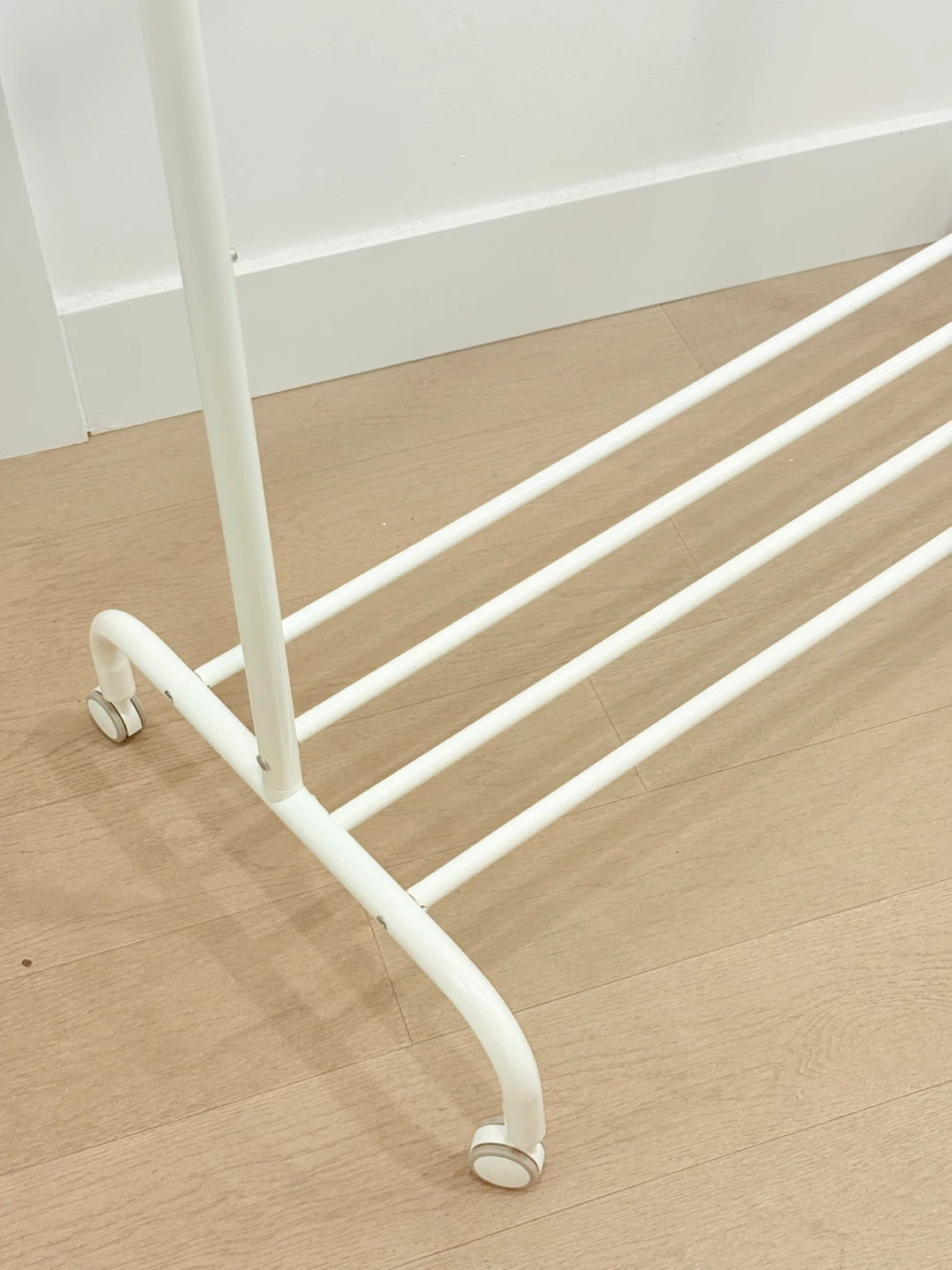 White Clothes Rack with Wheels - photo 2
