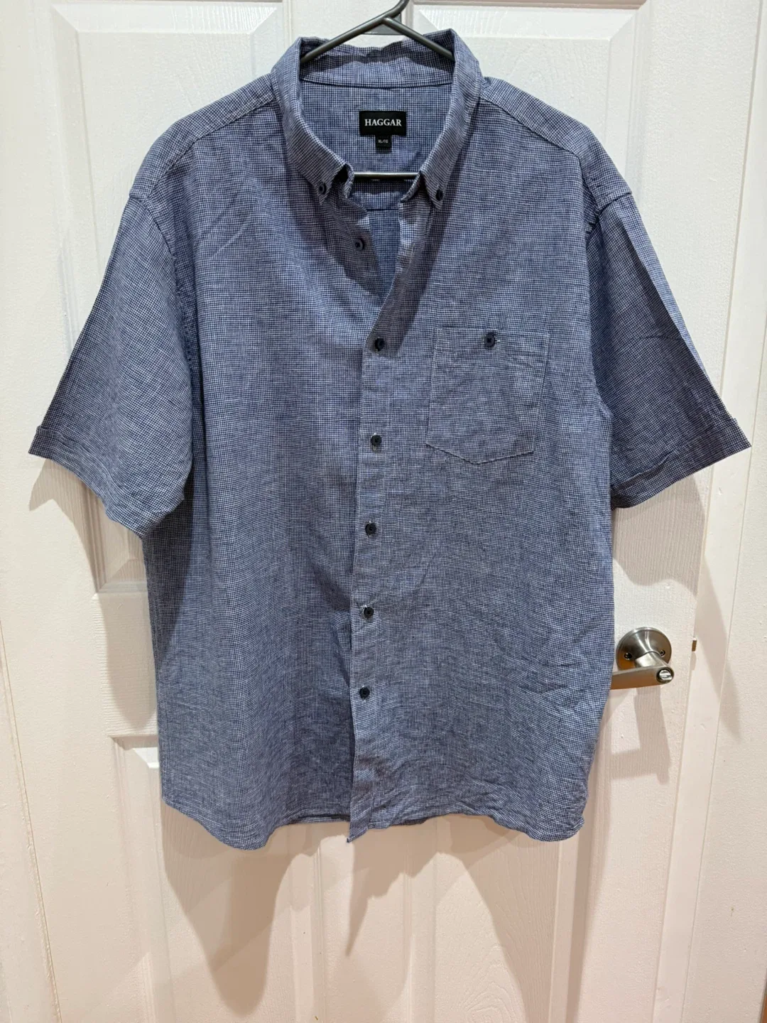 Blue Short Sleeve Button-Up Shirt thumbnail