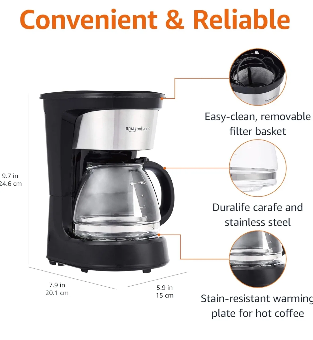 Amazon Basics 5-Cup Coffee Maker image indicator(2)