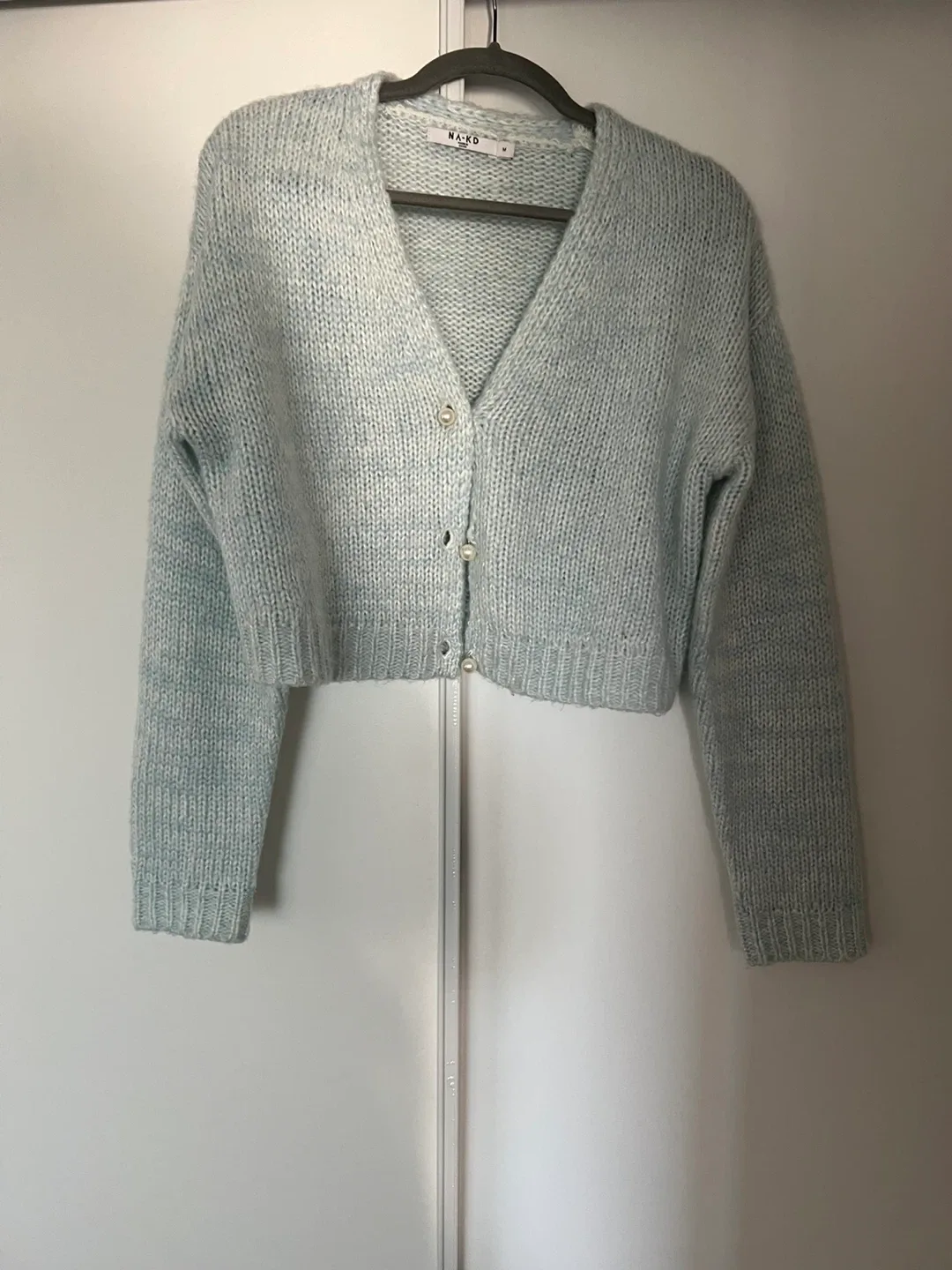 NA-KD Light Blue Knit Cardigan - Size S image indicator(2)
