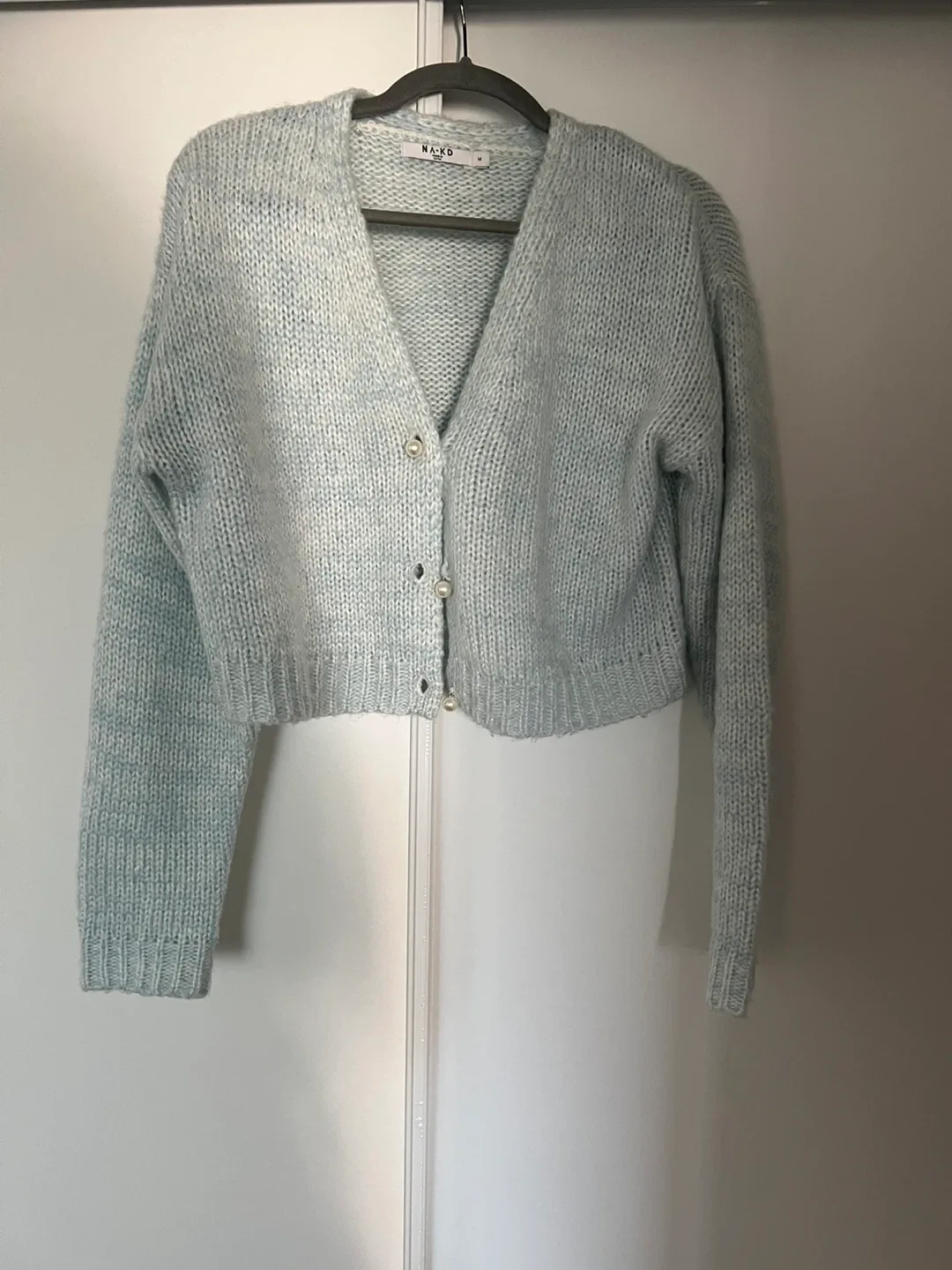 NA-KD Light Blue Knit Cardigan - Size S thumbnail