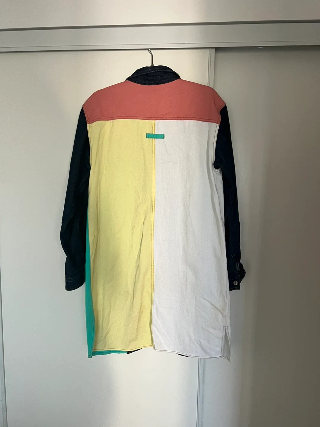 Maje Colour Block Denim Shirt Dress thumbnail