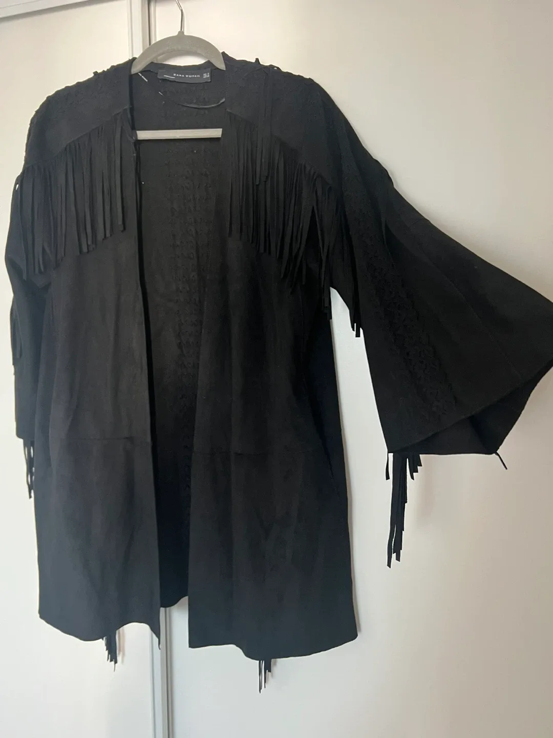 Zara Kimono Fringe Jacket - Black image indicator(5)