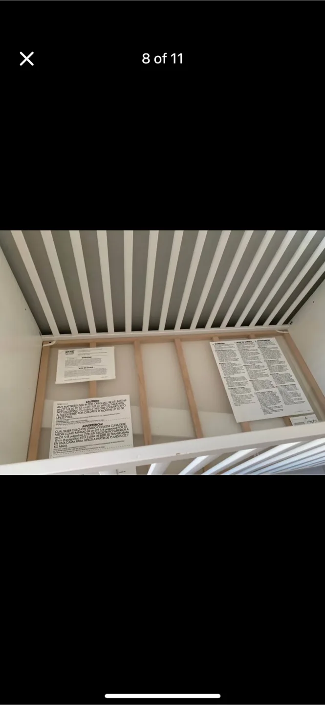 White Baby Crib with Mattress image indicator(2)