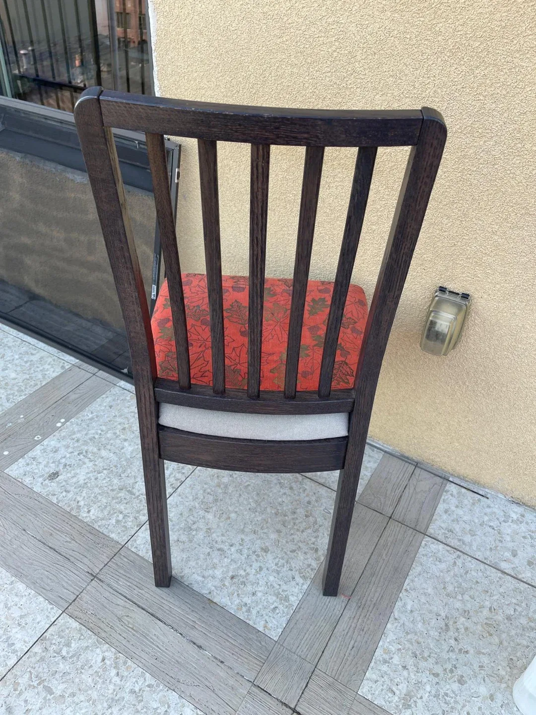 Wooden Chair with Red Leaf Cushion image indicator(2)