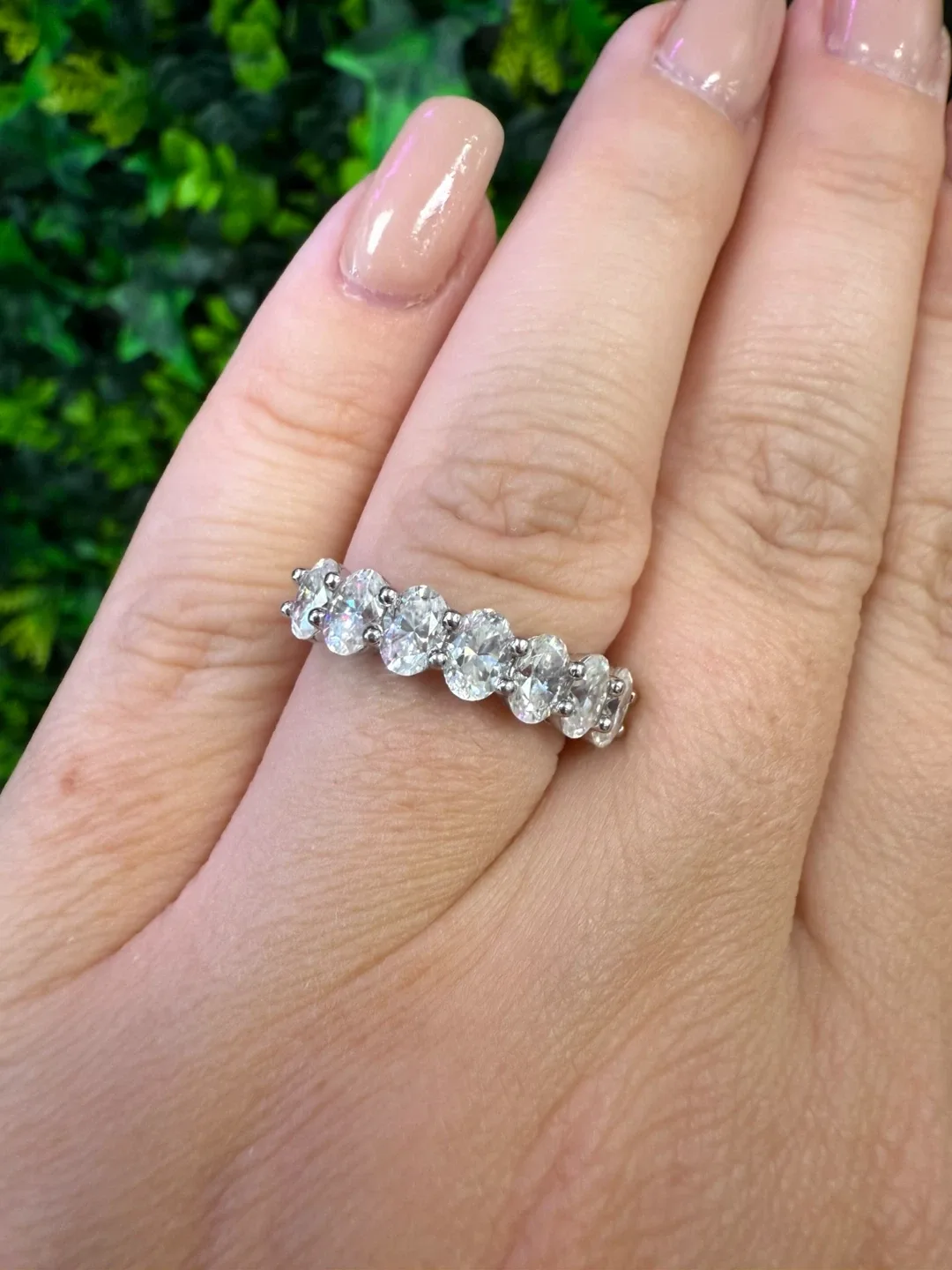 Brand new Moissanite Silver Band Ring image indicator(4)