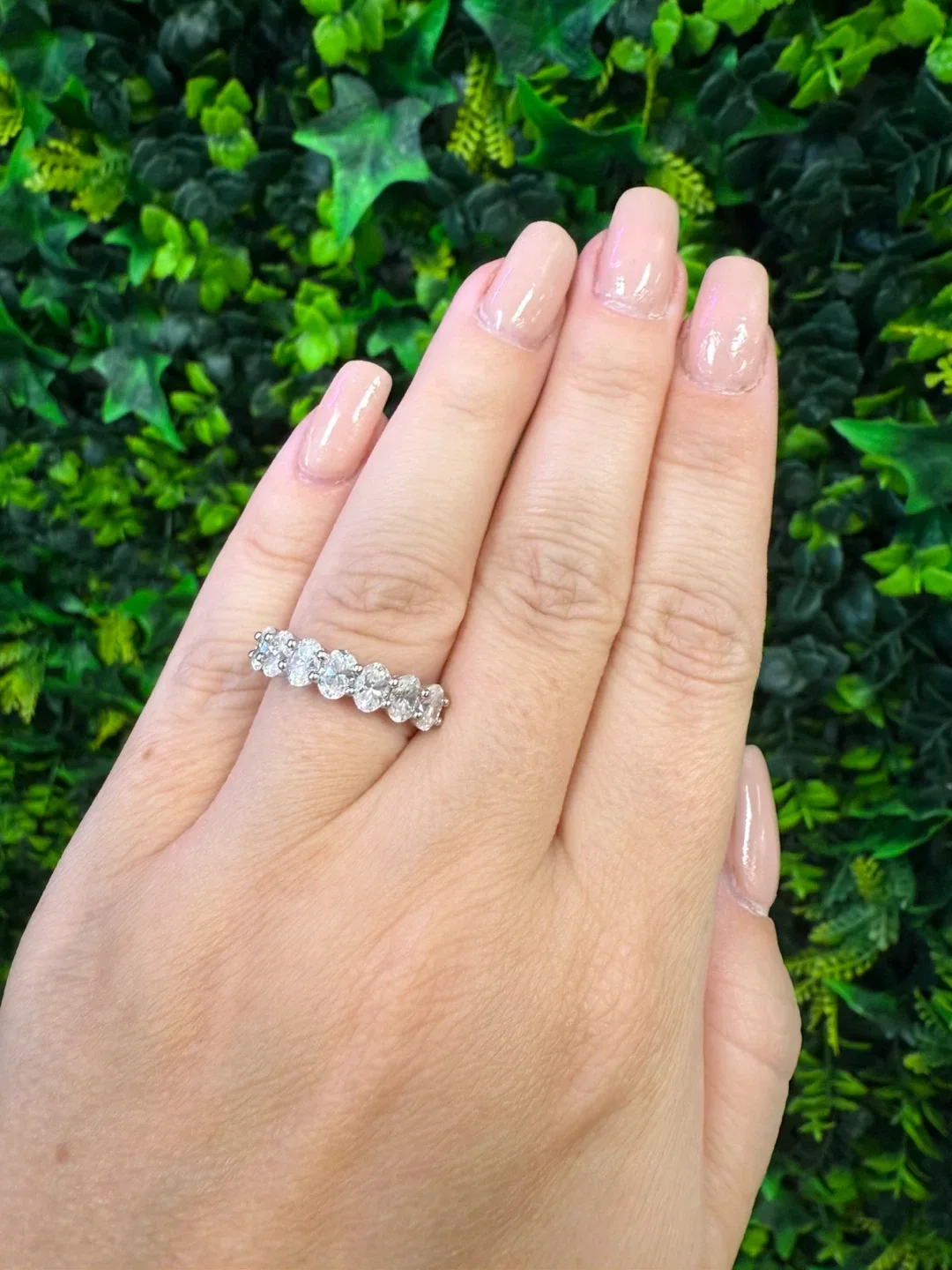 Brand new Moissanite Silver Band Ring image indicator(2)