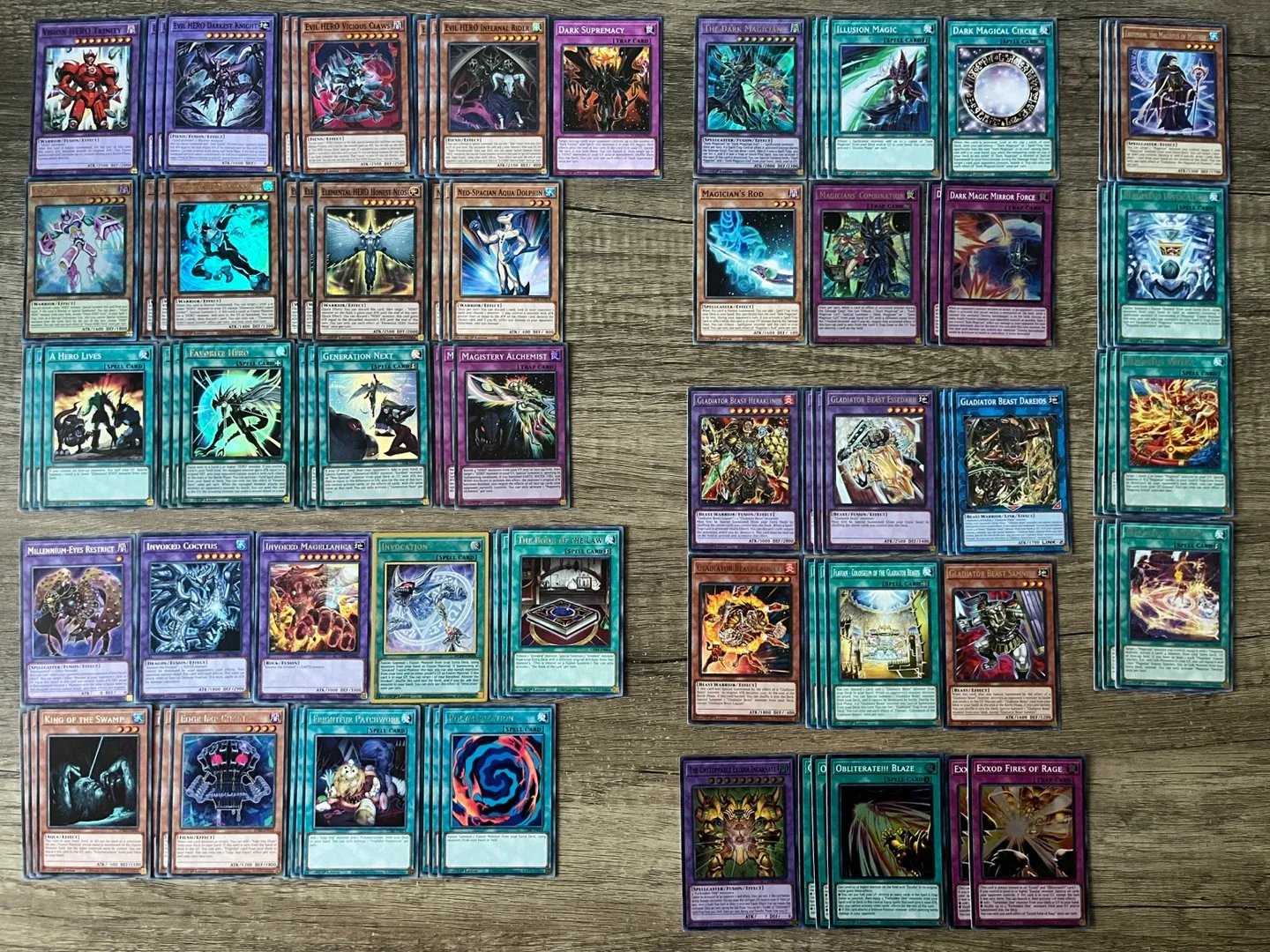 Yugioh Cards - HERO, Dark Magician, Gladiator Beast thumbnail