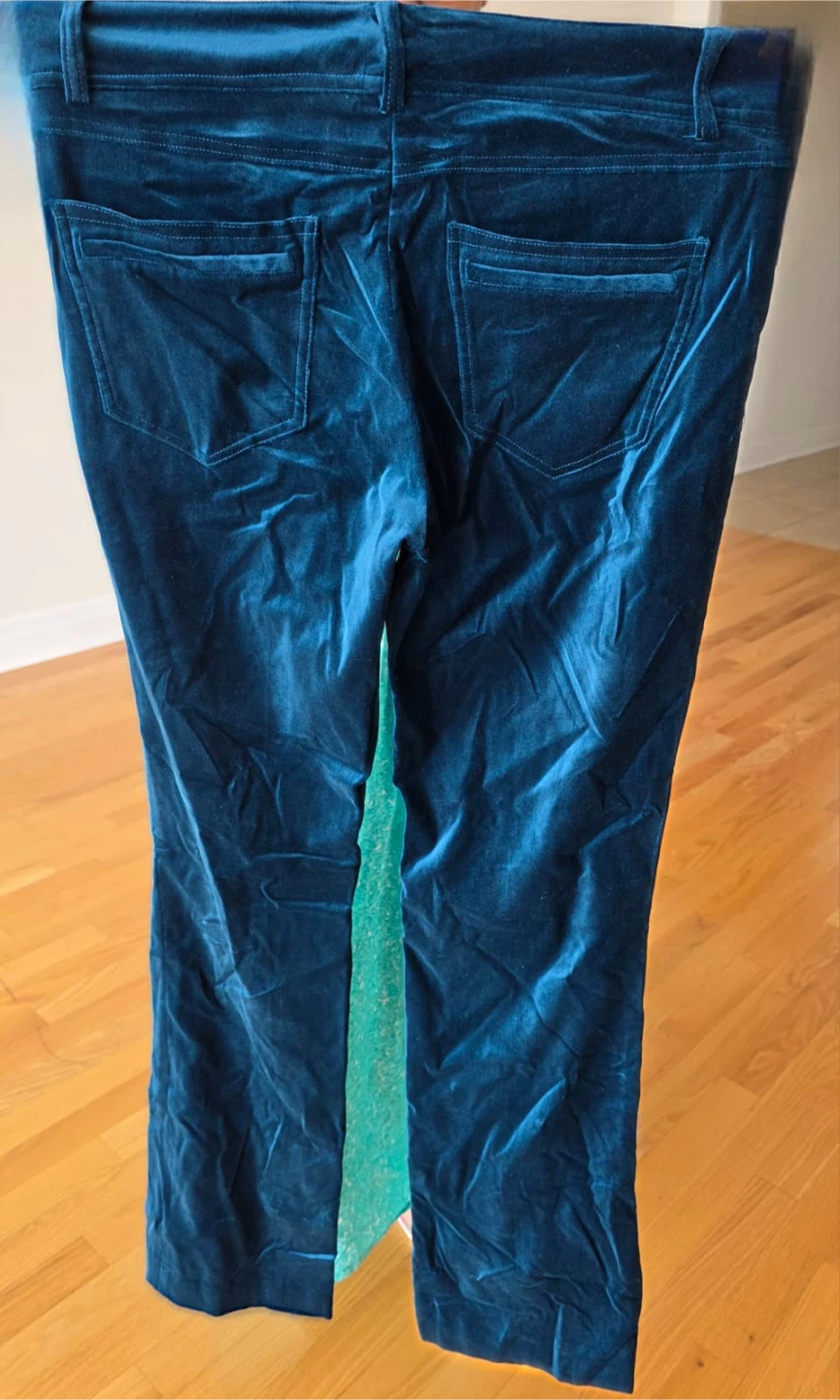 BRAND NEW CACHE Blue Velvet Pants - Size 10 - photo 2