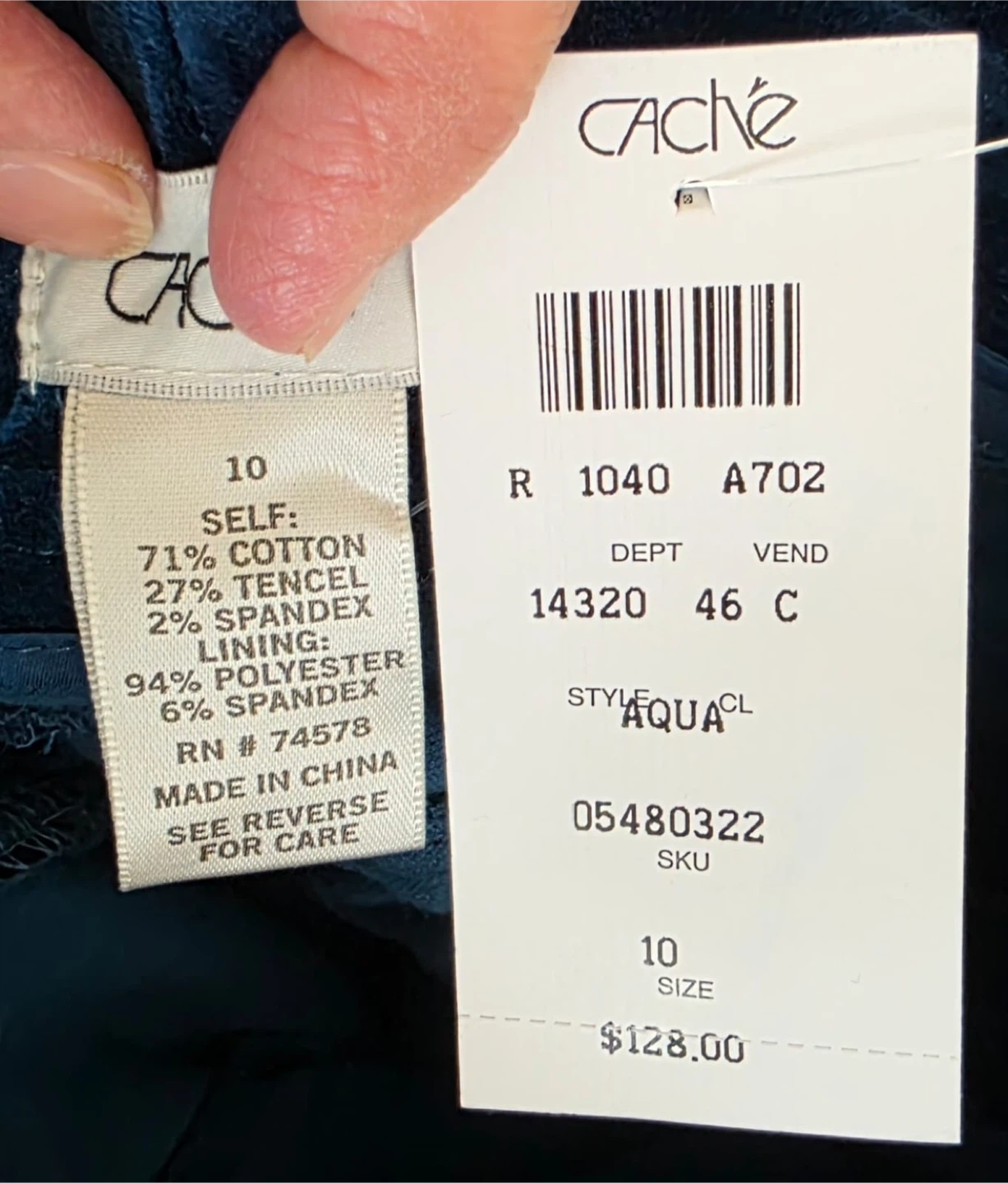 BRAND NEW CACHE Blue Velvet Pants - Size 10 - photo 3
