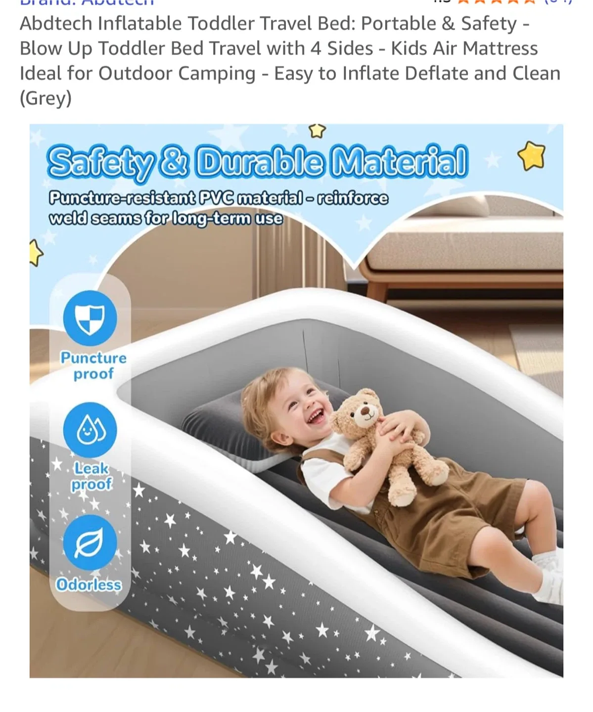 Abdtech Inflatable Toddler Travel Bed image indicator(7)