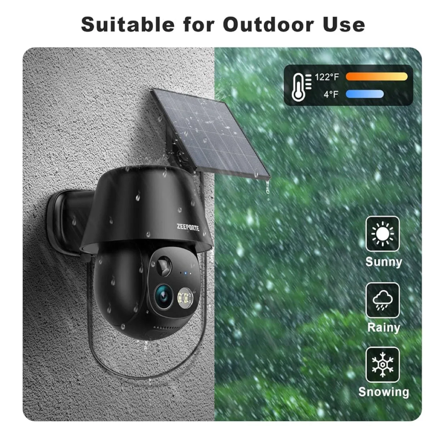 Zeeporte Pan Tilt Security Camera - Solar/Battery Powered thumbnail