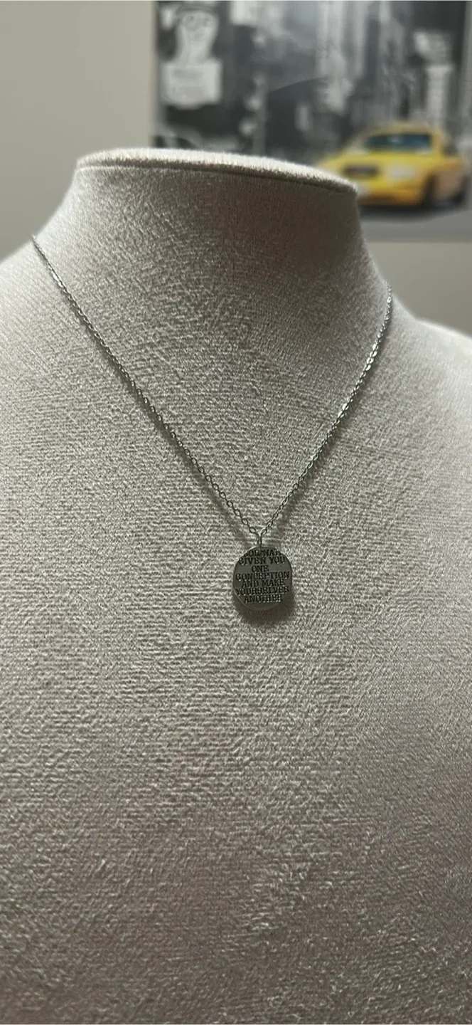 Silver Tone Inspirational Pendants Necklace image indicator(2)