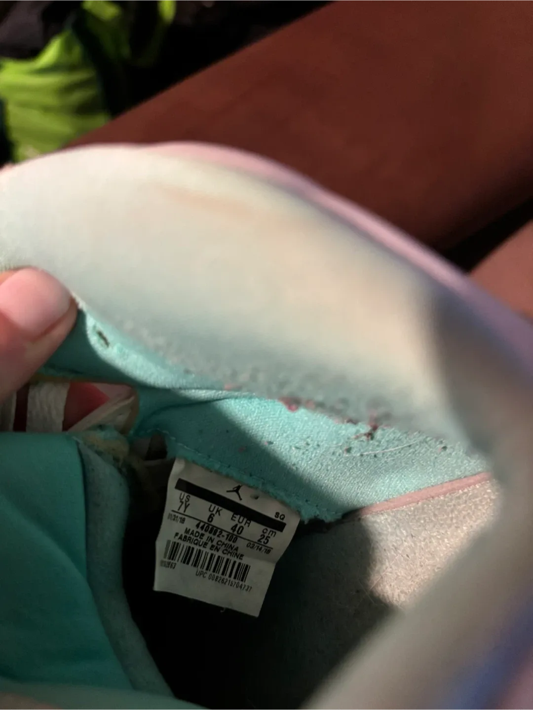 Jordan 5 Retro White/Turquoise Size 7Y image indicator(5)