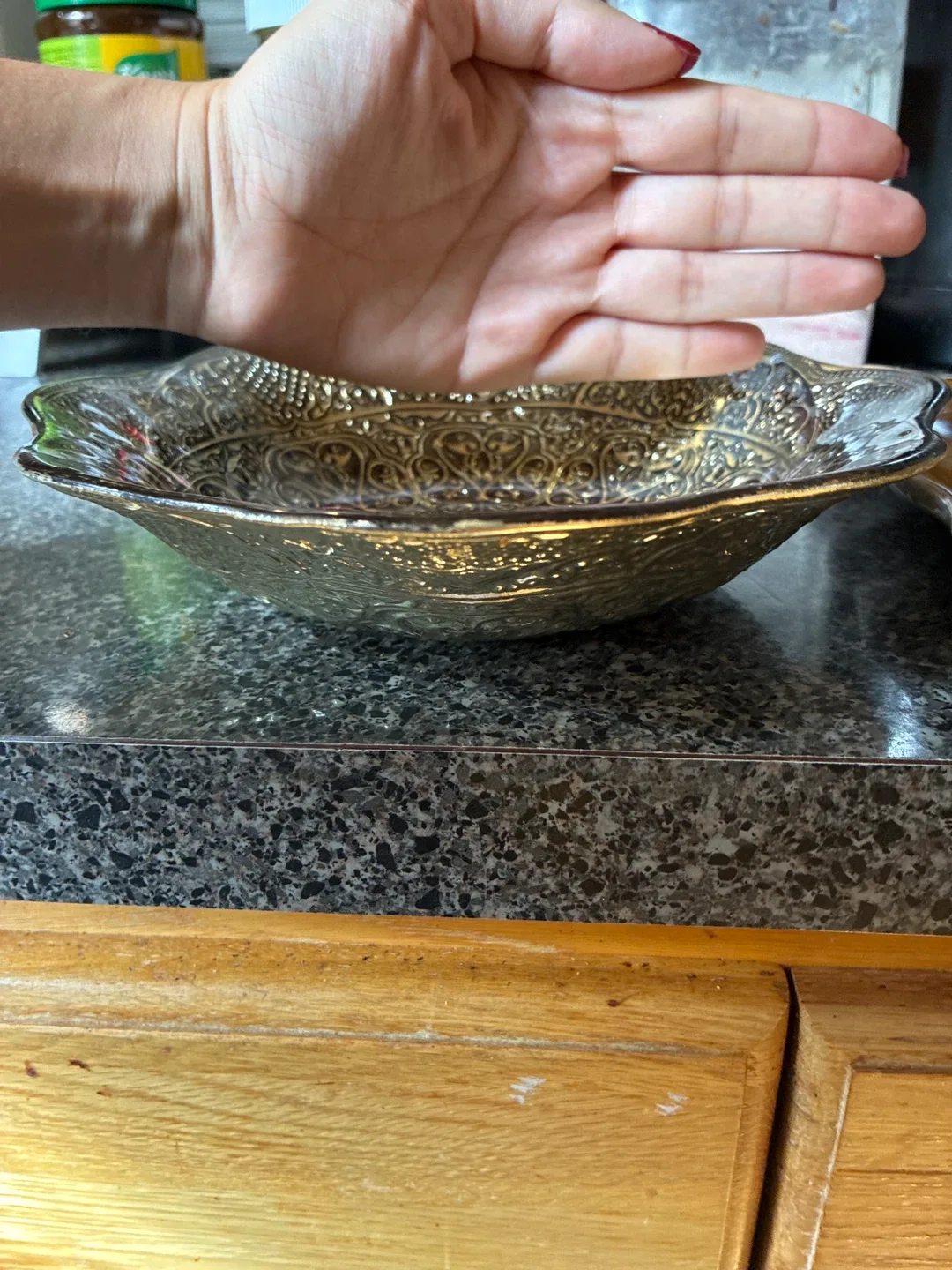 Decorative Embossed Metal Bowl image indicator(3)