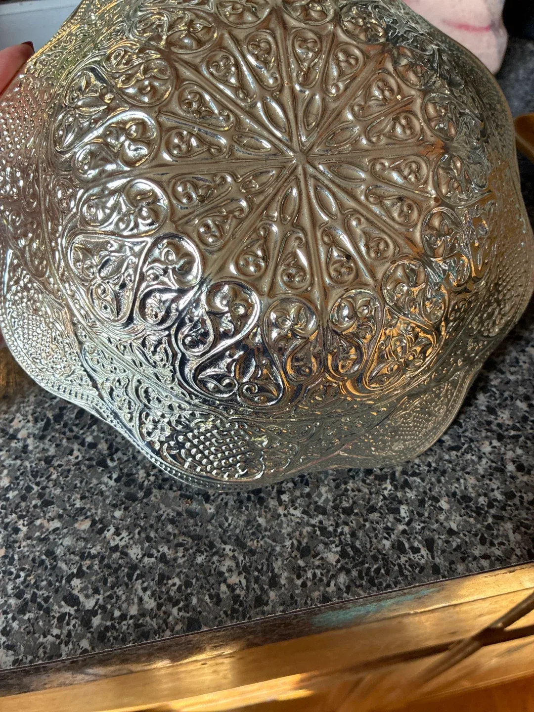 Decorative Embossed Metal Bowl image indicator(2)