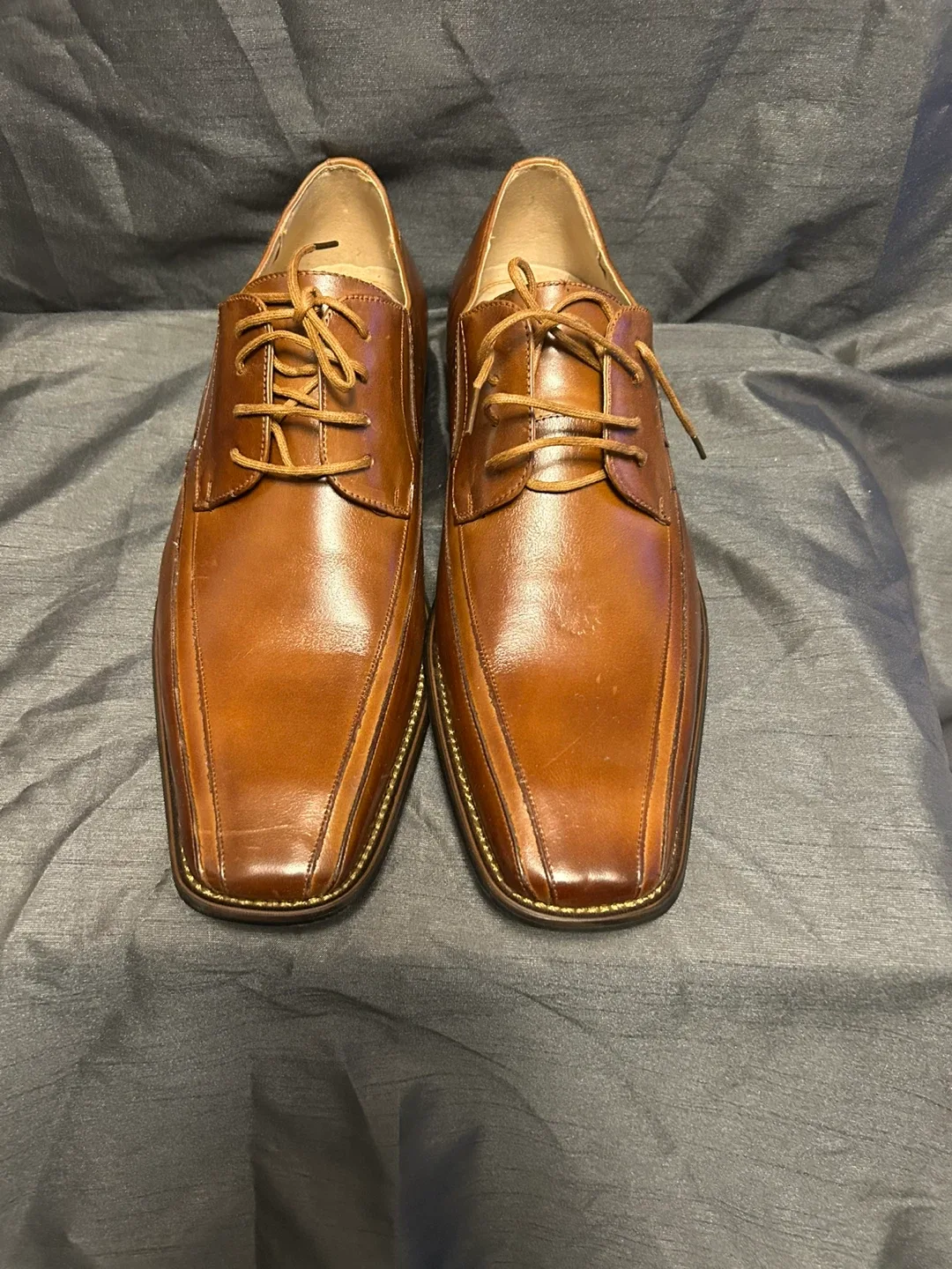 Stacy Adams Brown Leather Dress Shoes thumbnail