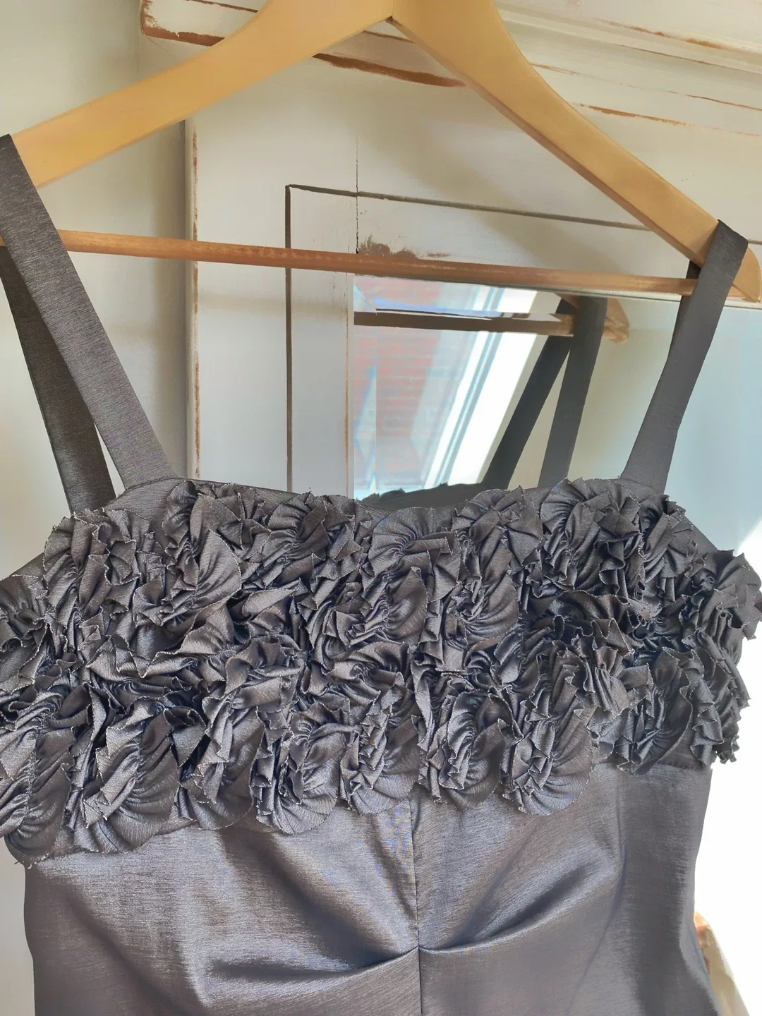 Gorgeous pewter dress/matching leather Marc Fisher shoes image indicator(4)