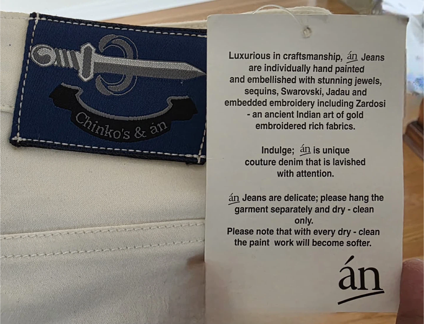 án Embellished White Denim Jeans - photo 2