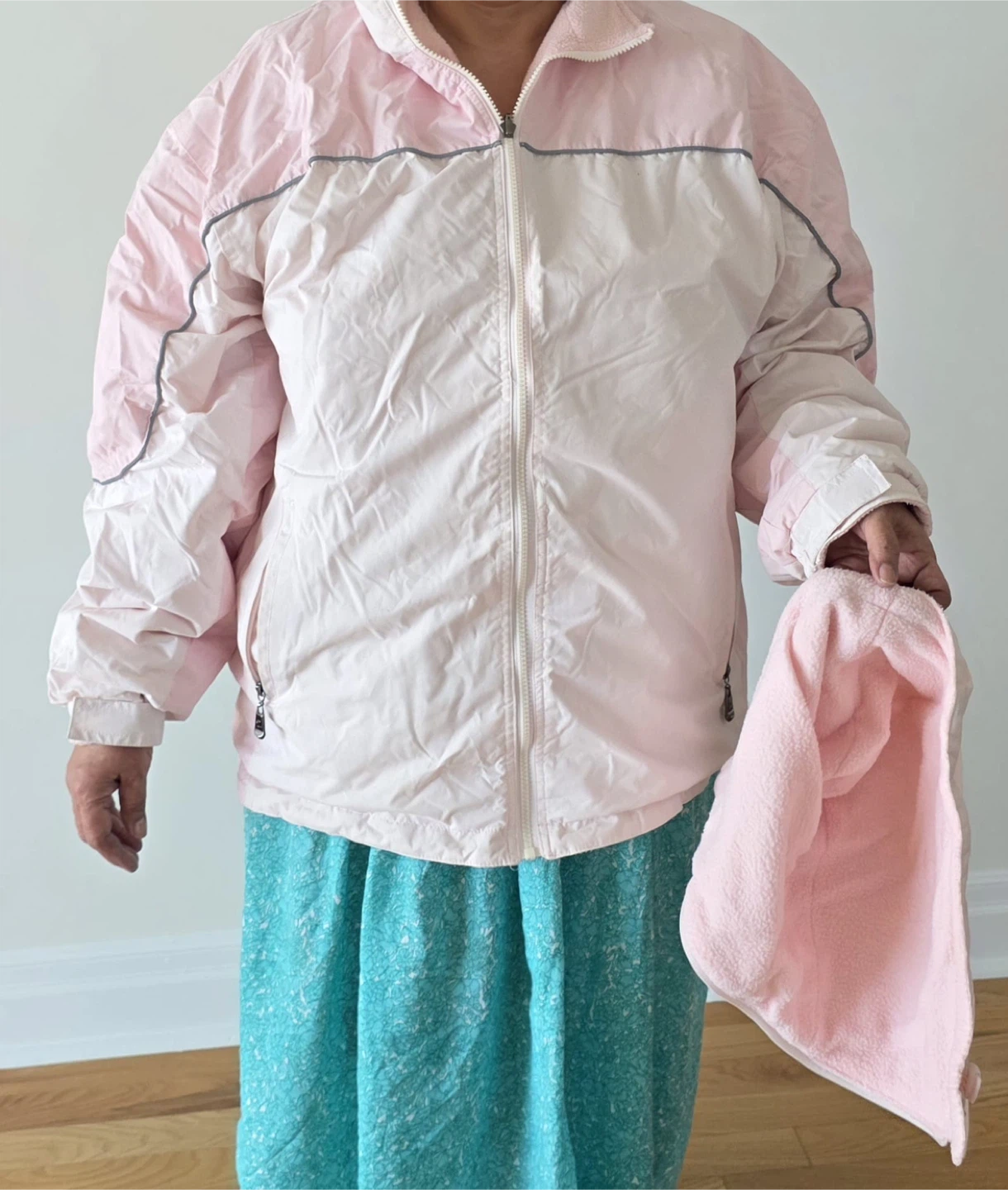 Pink REVERSIBLE Windbreaker Jacket in Size XXL