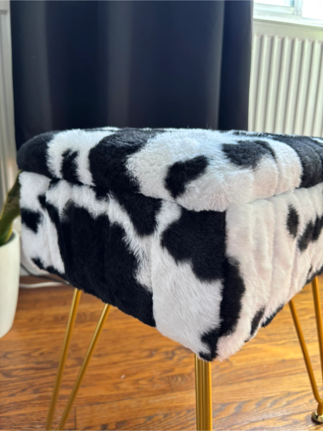 Cow Print Storage Ottoman Footstool - photo 5