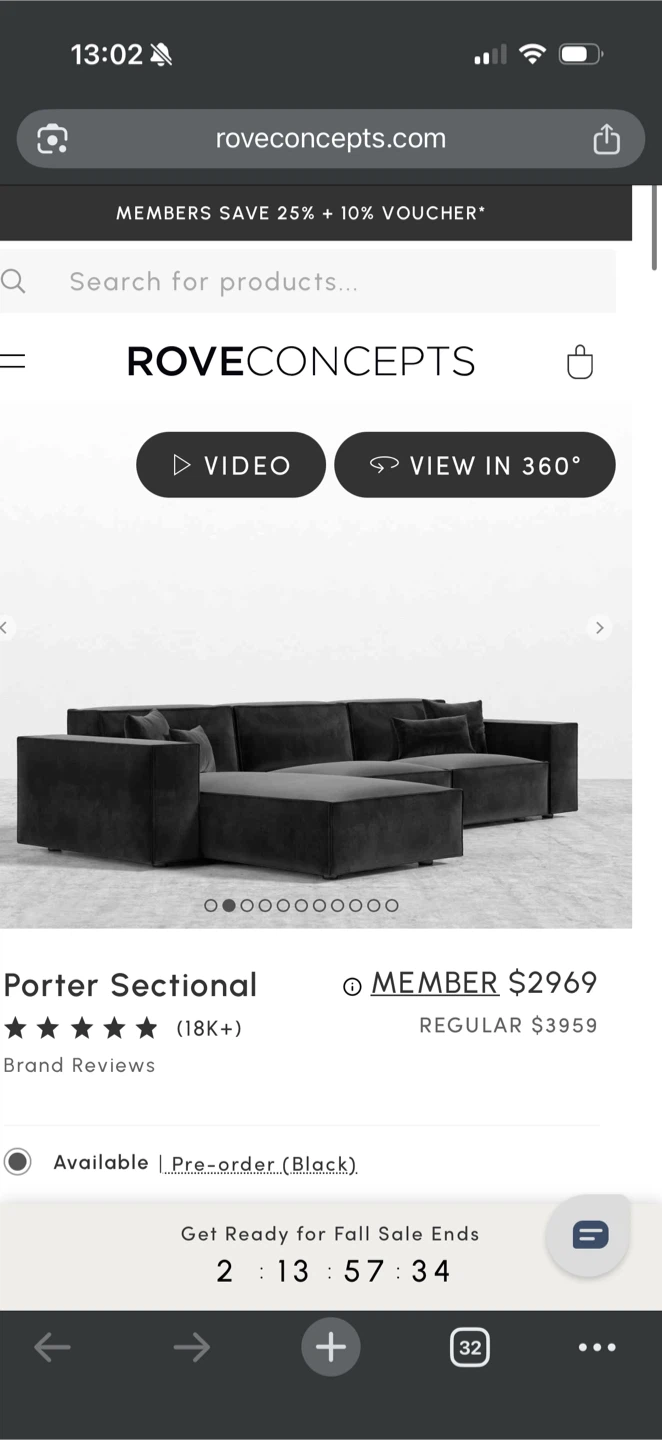Rove Concepts Porter Black Sectional - photo 5