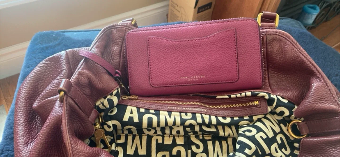 Marc by Marc Jacobs Burgundy Leather Tote Bag image indicator(5)