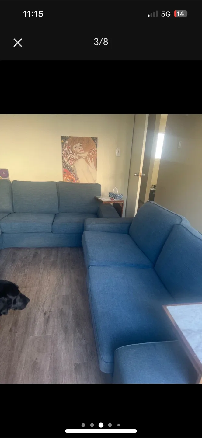 Large Blue Sectional Sofa image indicator(3)