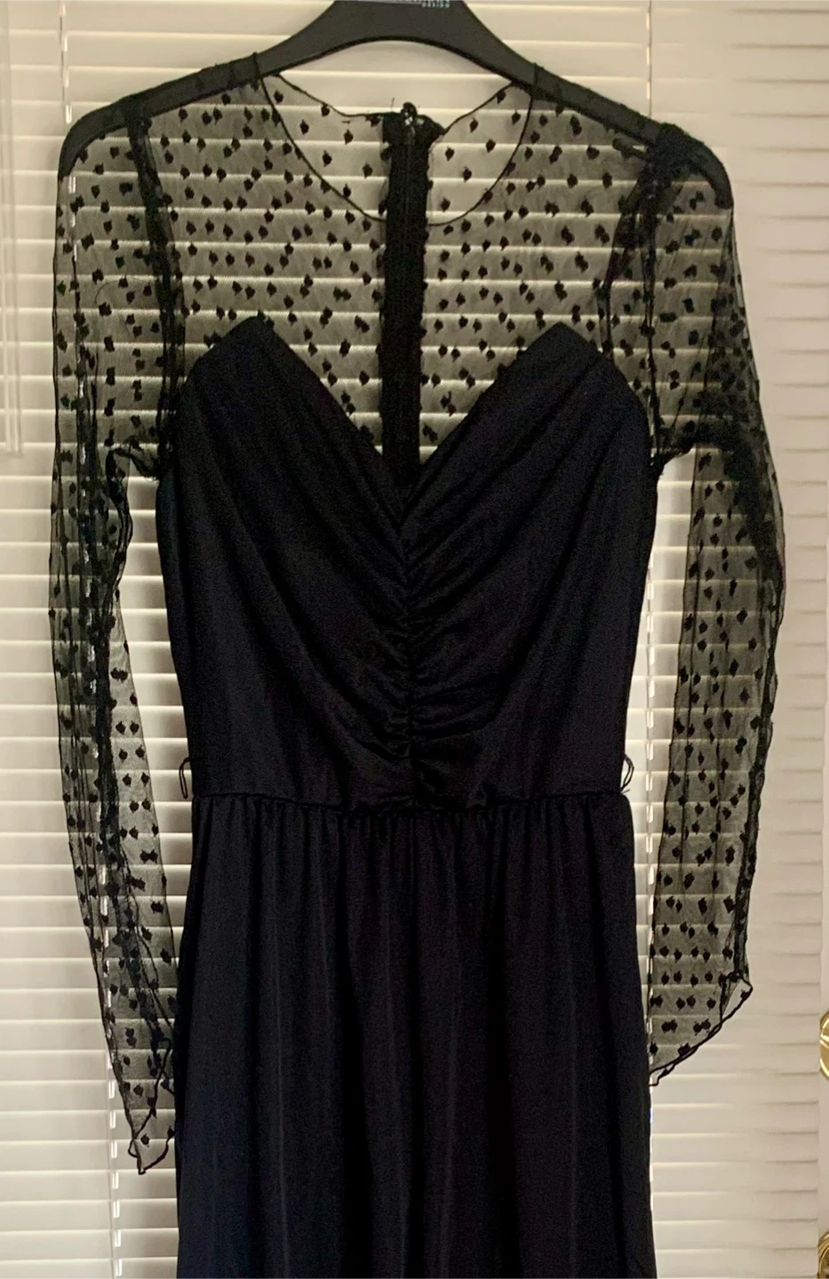 Vintage Black Jumpsuit with Sheer Sleeves