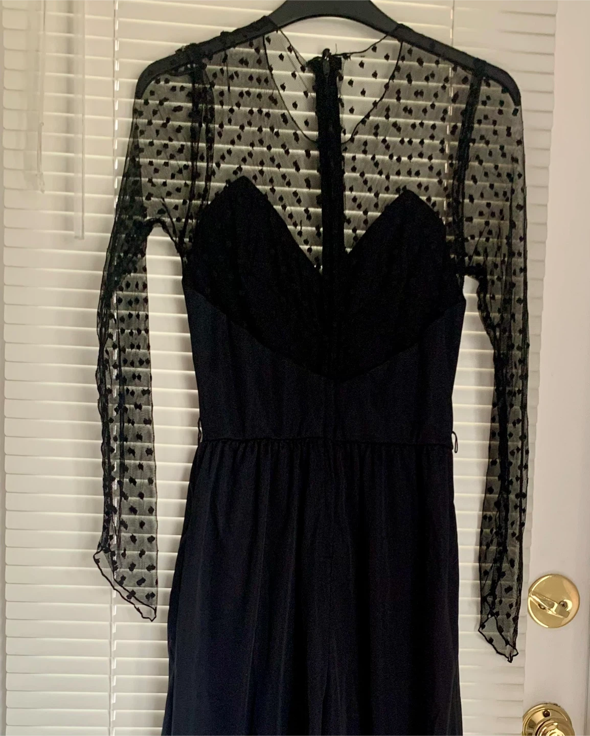 Vintage Black Jumpsuit with Sheer Sleeves - photo 3